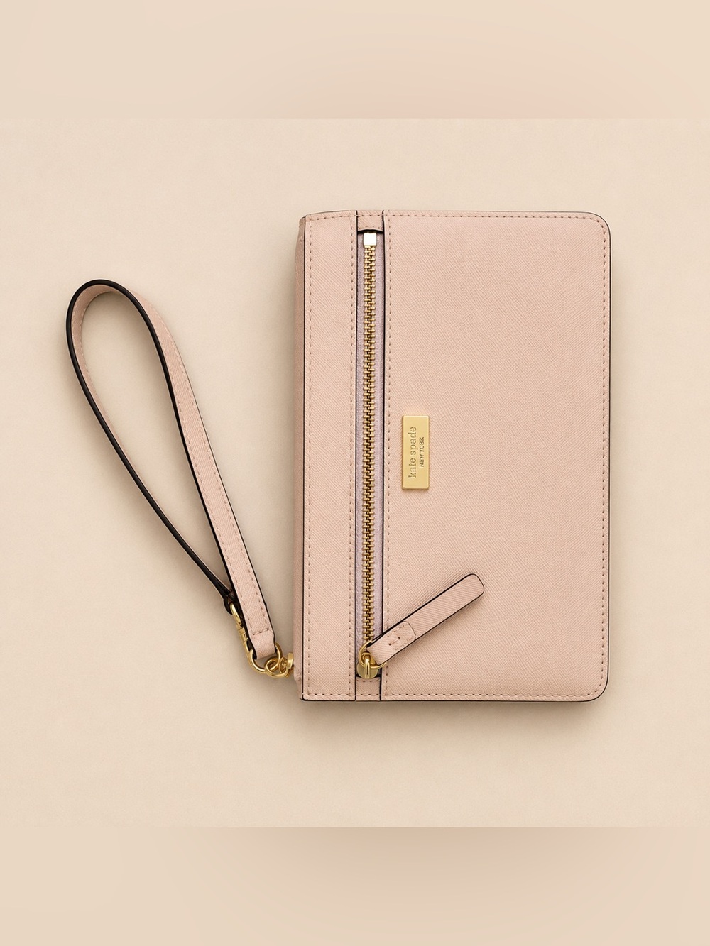 Kate Spade New York Blush Pink Saffiano Leather Wristlet Wallet